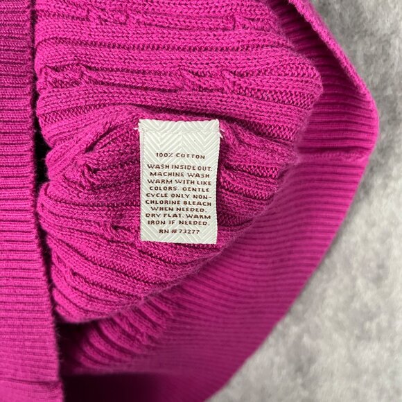 Sonoma Cable Knit V-Neck Sweater Women's XS Pink Long Sleeve Pullover Y2K Preppy - Picture 9 of 9